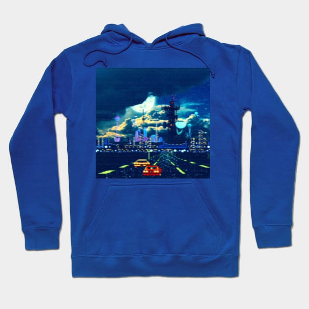 Asteroid City Racer Retrowave Hoodie by lofi_retrowave